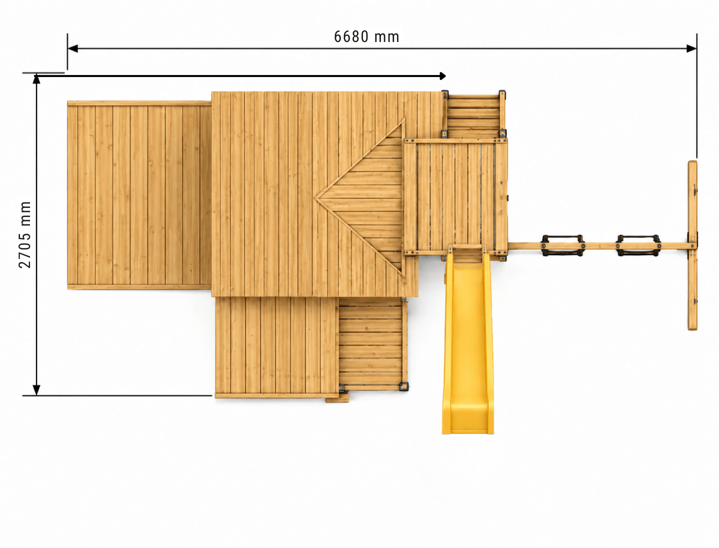 Jolly Shack Cubby House with Mud Kitchen & Swing Set