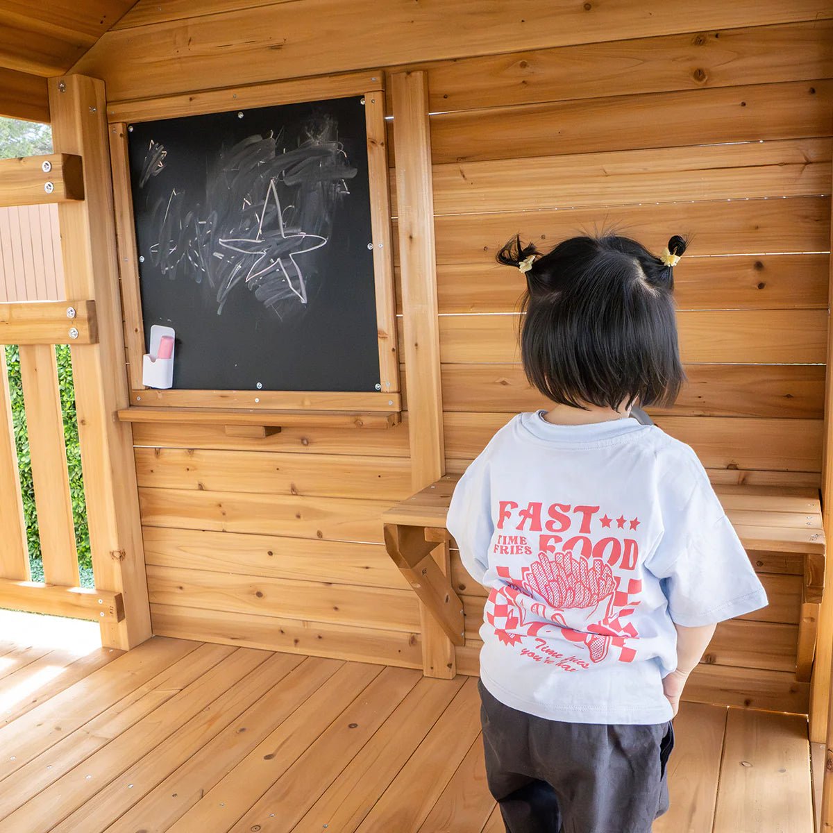 Kingston Cubby House, Monkey Bars & Swing Set with 2.2m Slide (All Colour Variants)