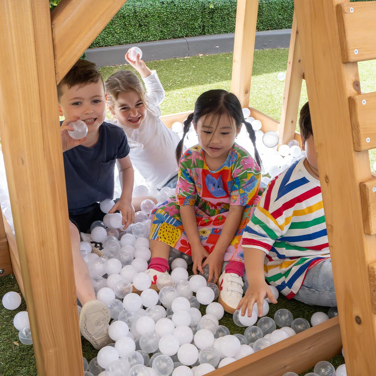 Kingston Cubby House, Monkey Bars & Swing Set with 2.2m Slide (All Colour Variants)