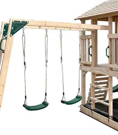Kingston Cubby House, Monkey Bars & Swing Set with 2.2m Slide (All Colour Variants)