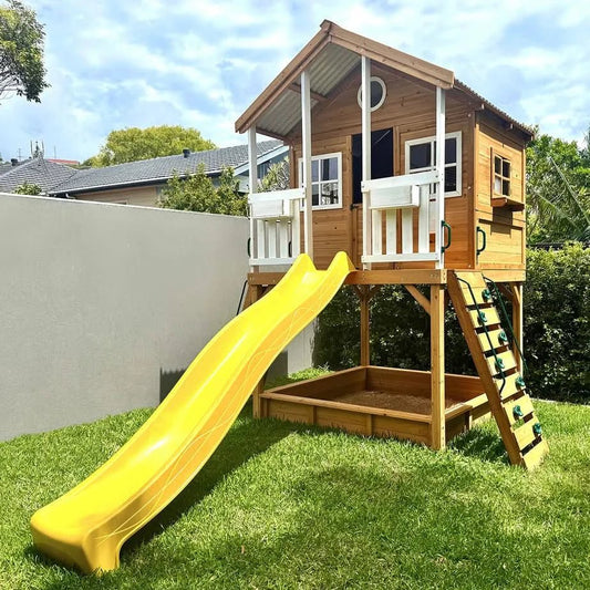 Lifespan Kids Winchester Cubby House with 1.45m Elevation Platform and 3m Slide