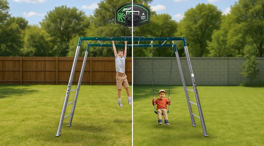 Lifespan Kids Stanley Heavy Duty Monkey Bars with Anchor Kit and Basketball Ring