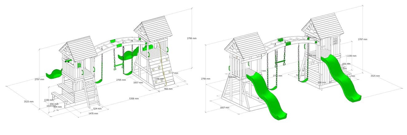 Armadale Swing Set & Playground with Two 2.2m Slide