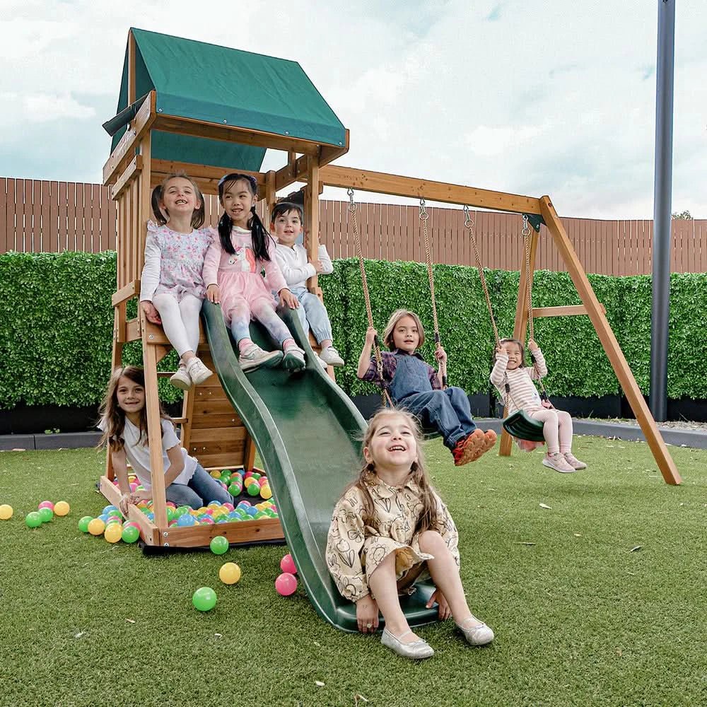 Lifespan Kids Greenvale Play Centre with 1.8m Green Slide
