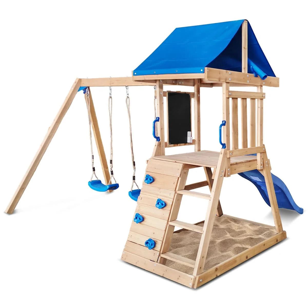 Lifespan Kids Hazelbrook Swing Set & Play Centre with 1.8 m Slide (Yellow / Blue)