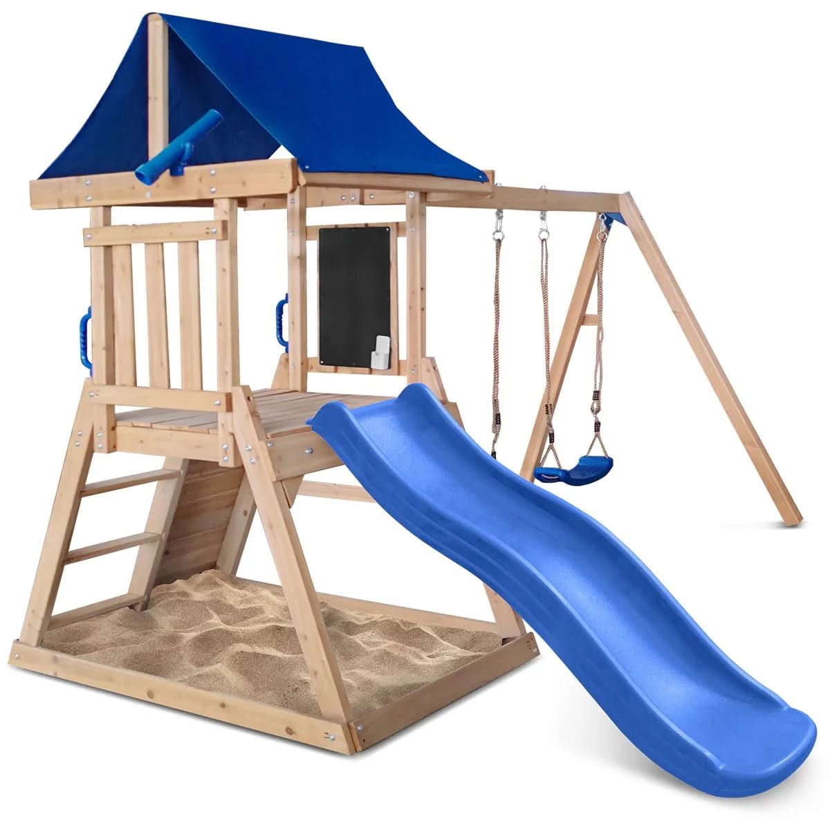 Lifespan Kids Hazelbrook Swing Set & Play Centre with 1.8 m Slide (Yellow / Blue)