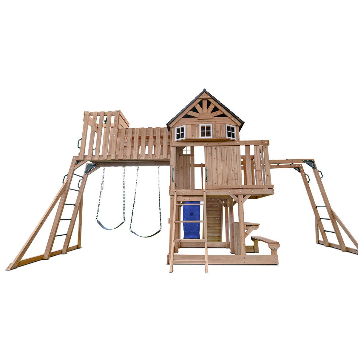 Lifespan Kids Kensington Swing Set, Monkey Bars & Play Centre with 2.2m Slide