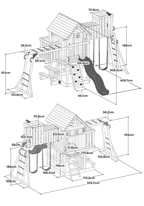 Lifespan Kids Kensington Swing Set, Monkey Bars & Play Centre with 2.2m Slide