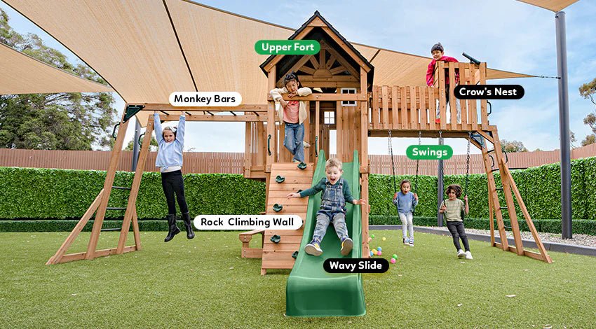 Lifespan Kids Kensington Swing Set, Monkey Bars & Play Centre with 2.2m Slide