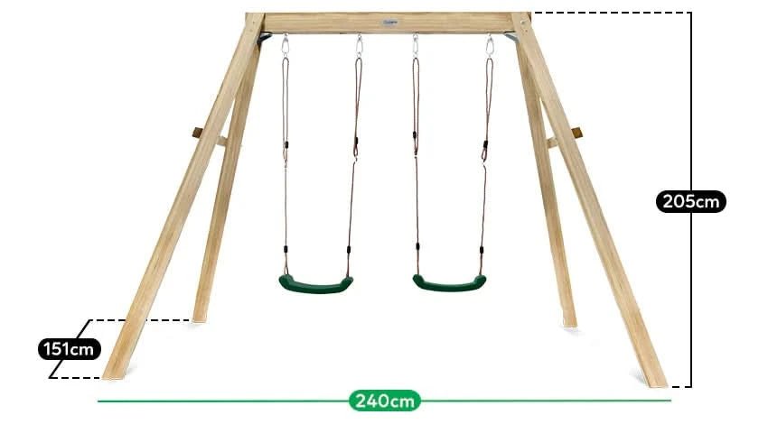Holt 2-Station Timber Swing Set