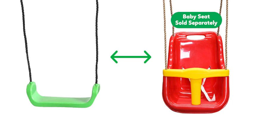 Lifespan Kids Hurley 2 Metal Swing Set with Slippery Slide