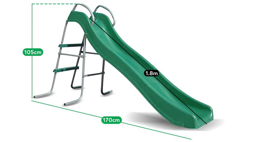 Lifespan Kids Hurley 2 Metal Swing Set with Slippery Slide