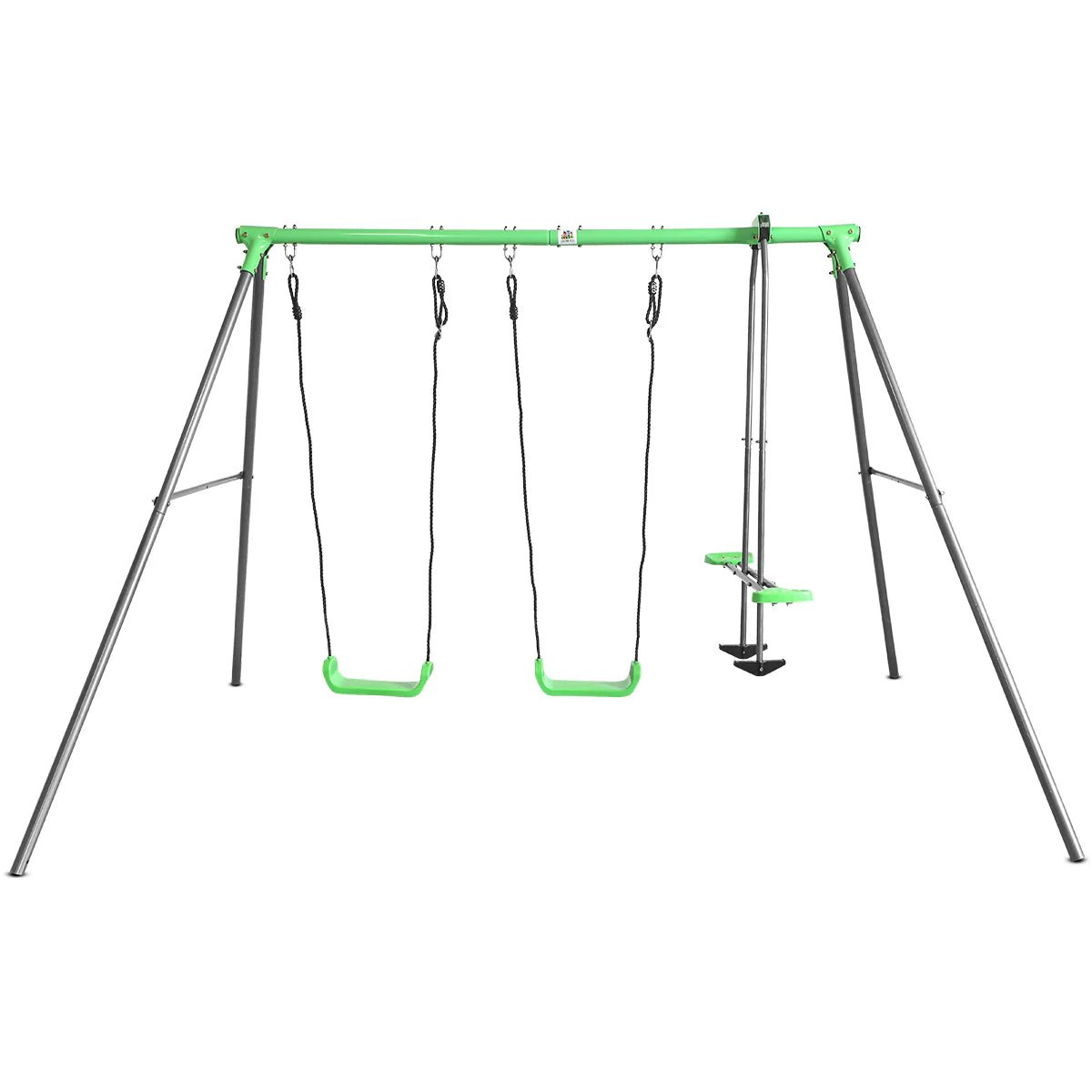 Lifespan Kids Hurley 2 Metal Swing Set with Slippery Slide