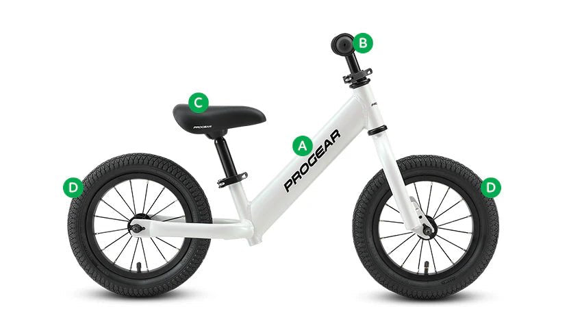 Progear DuraLite Kids Balance Bike 12 - Pearl White