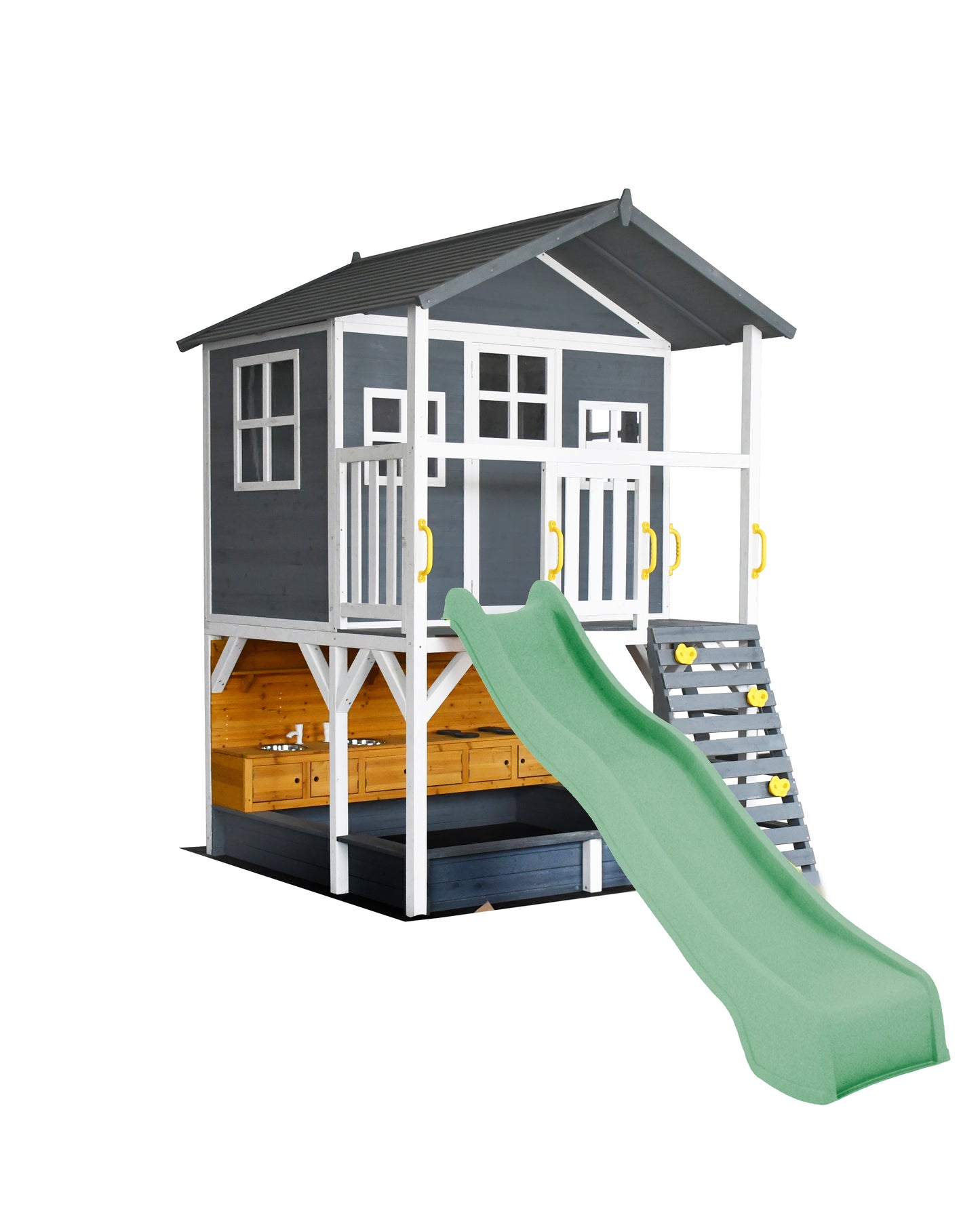 Caboodle Shack with Mud Kitchen, Monkey Bars & Swing Set
