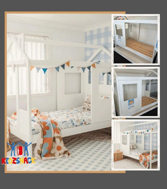 SLEEPY TIME KIDS House Bed with Trundle -  King Single