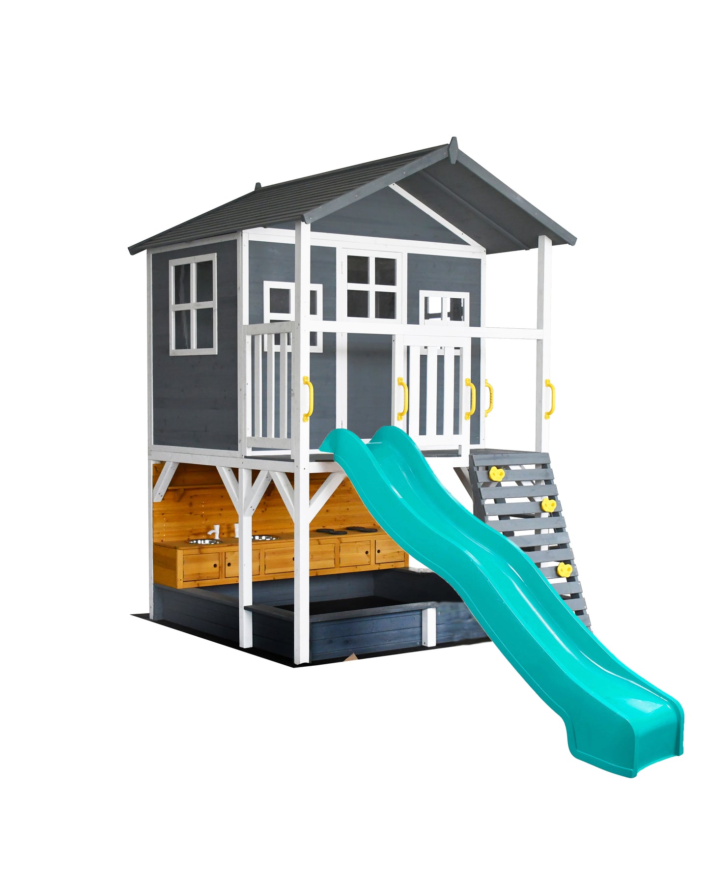 Caboodle Shack with Mud Kitchen, Monkey Bars & Swing Set