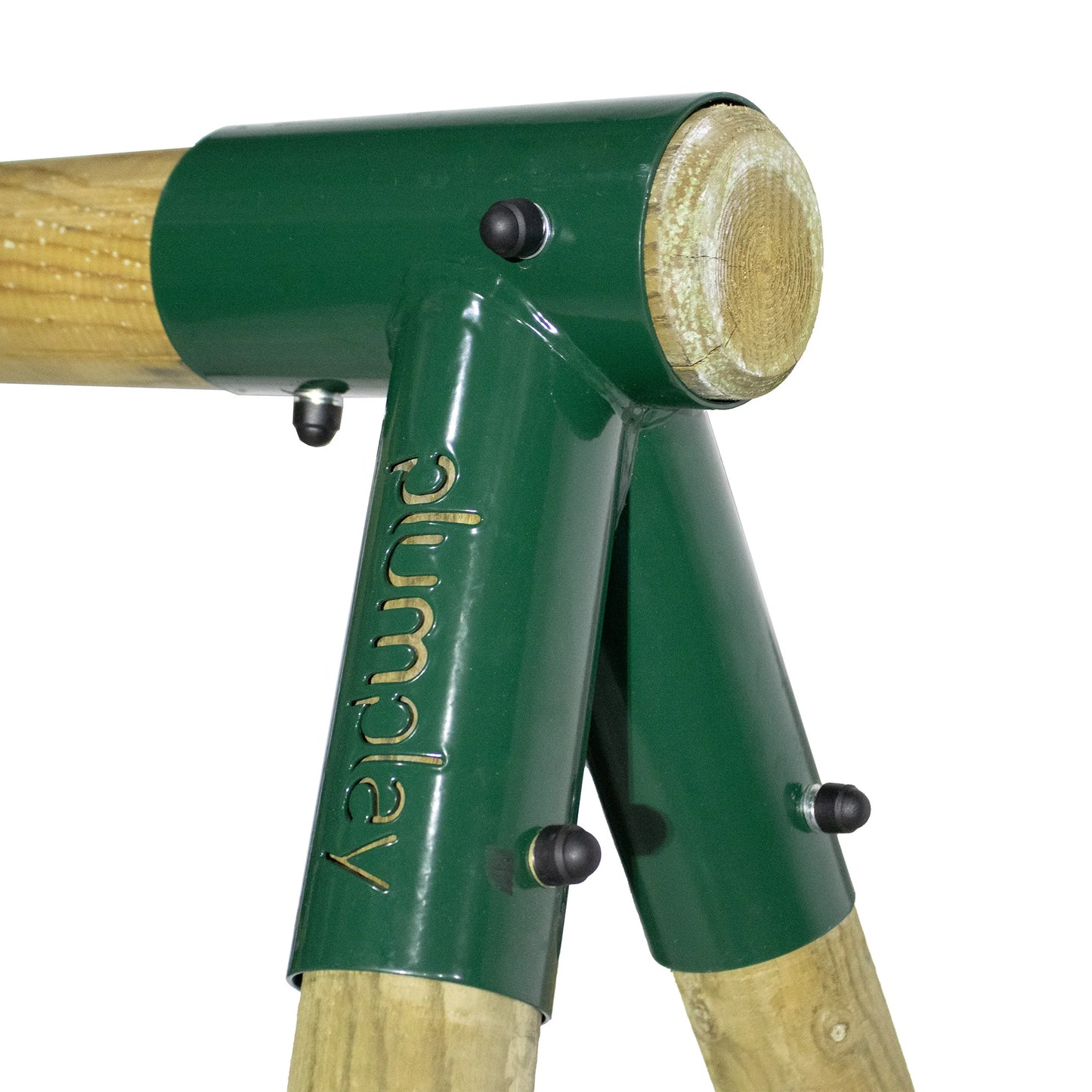 Plum® Colobus Wooden Garden Swing Set - Double Swing & Glider - Green