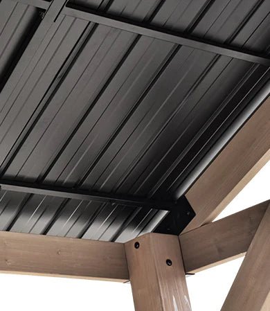 Yardtopia Oslo 2.4m x 1.8m BBQ/Grill Timber & Steel Gable Roof Gazebo