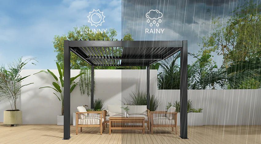 Yardtopia Elmont 3m x 4m Aluminium Adjustable Louvre Pergola