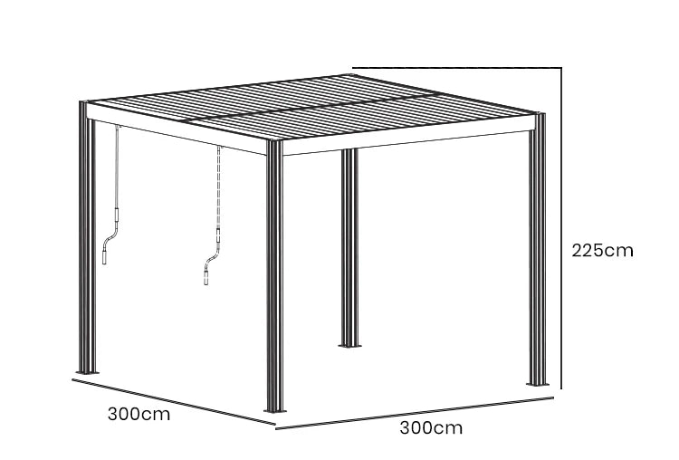 Yardtopia Elmont 3m x 4m Aluminium Adjustable Louvre Pergola