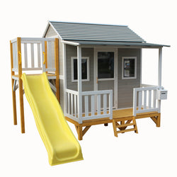 Bright yellow cubby house