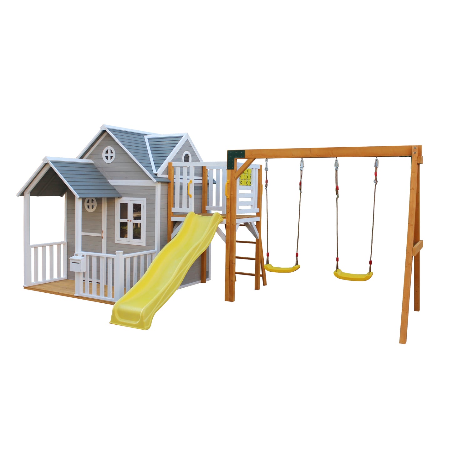 PREORDER Jolly Shack Cubby House with Mud Kitchen & Swing Set