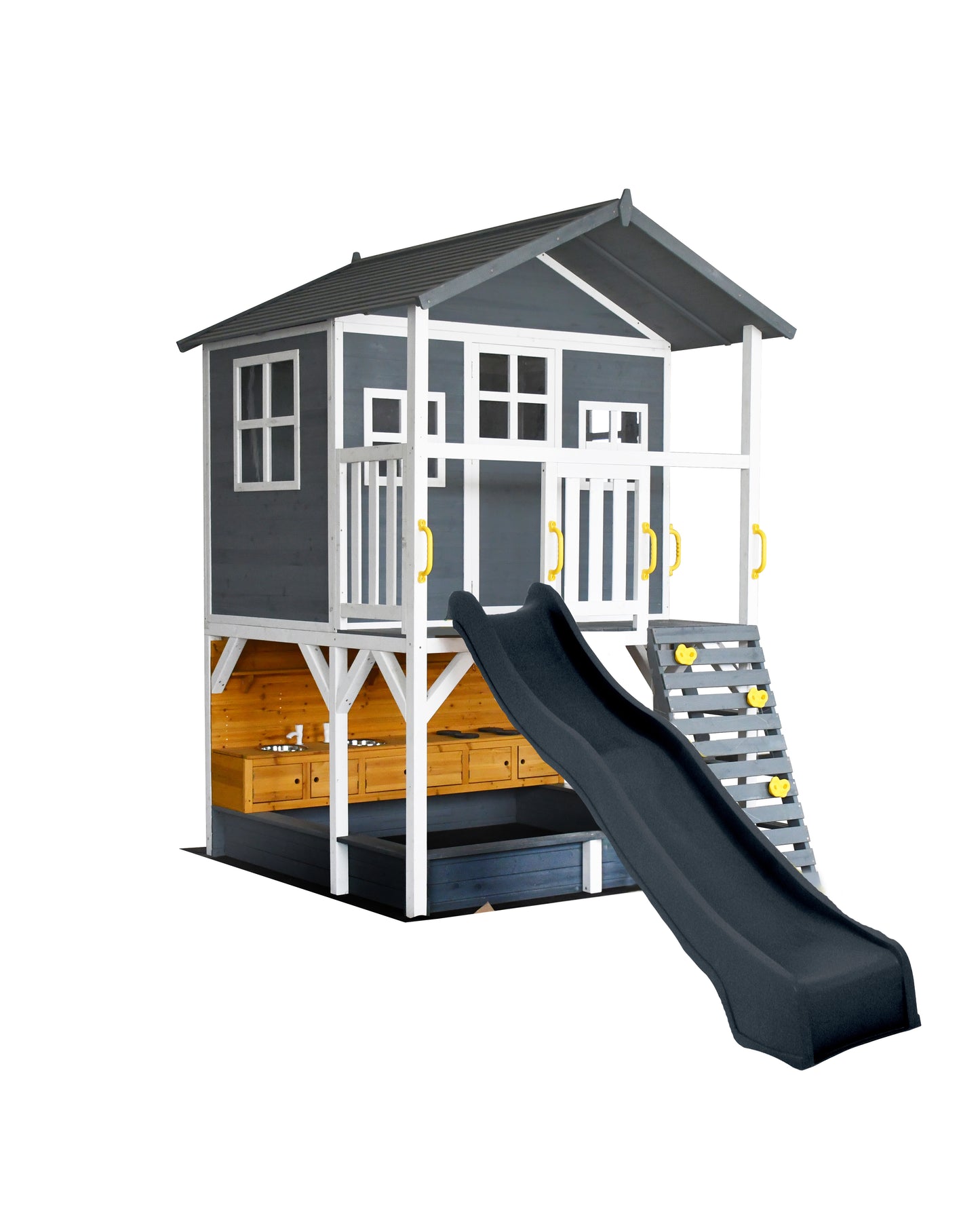 Caboodle Shack with Mud Kitchen, Monkey Bars & Swing Set