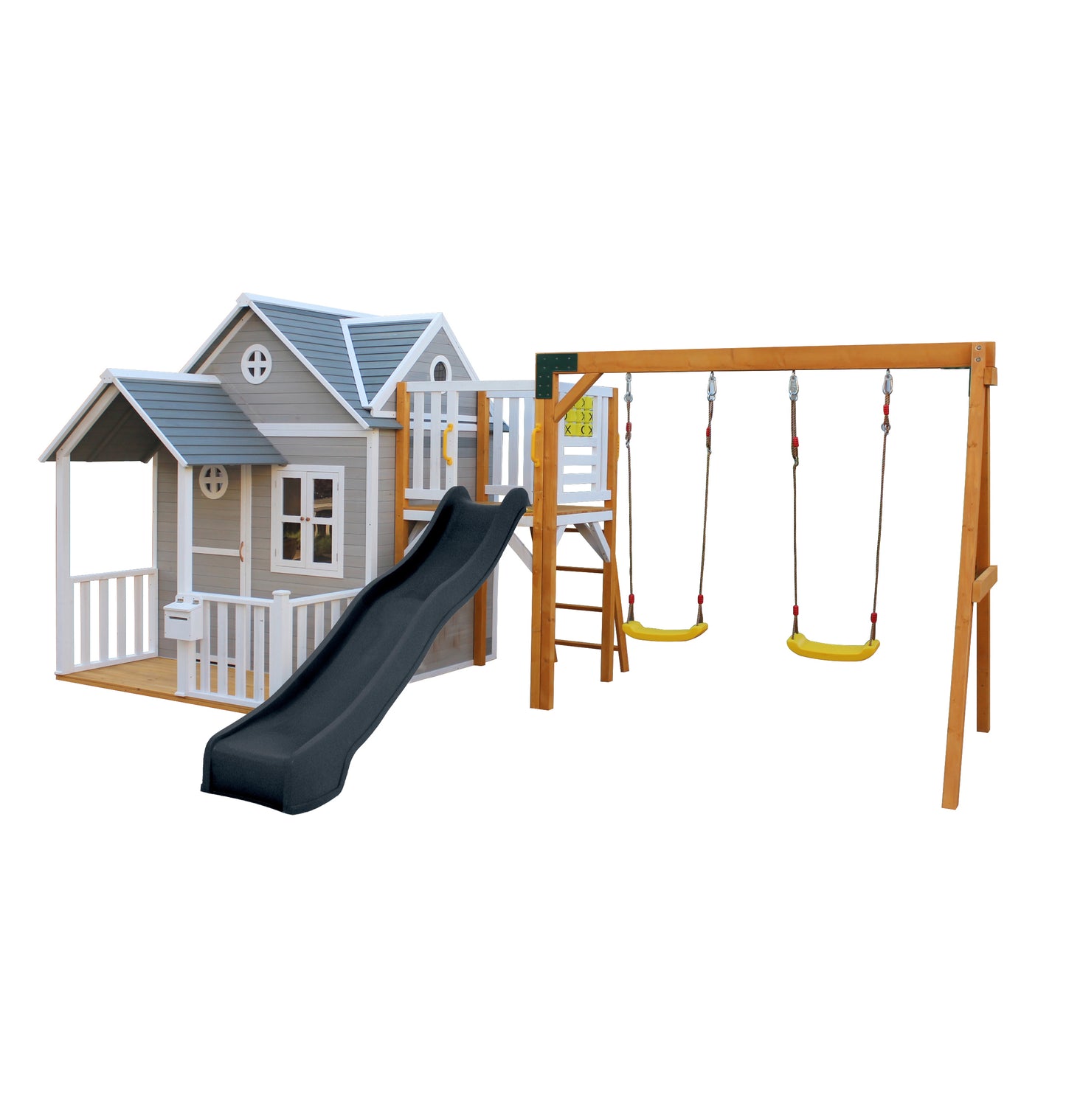Jolly Shack Cubby House with Mud Kitchen & Swing Set