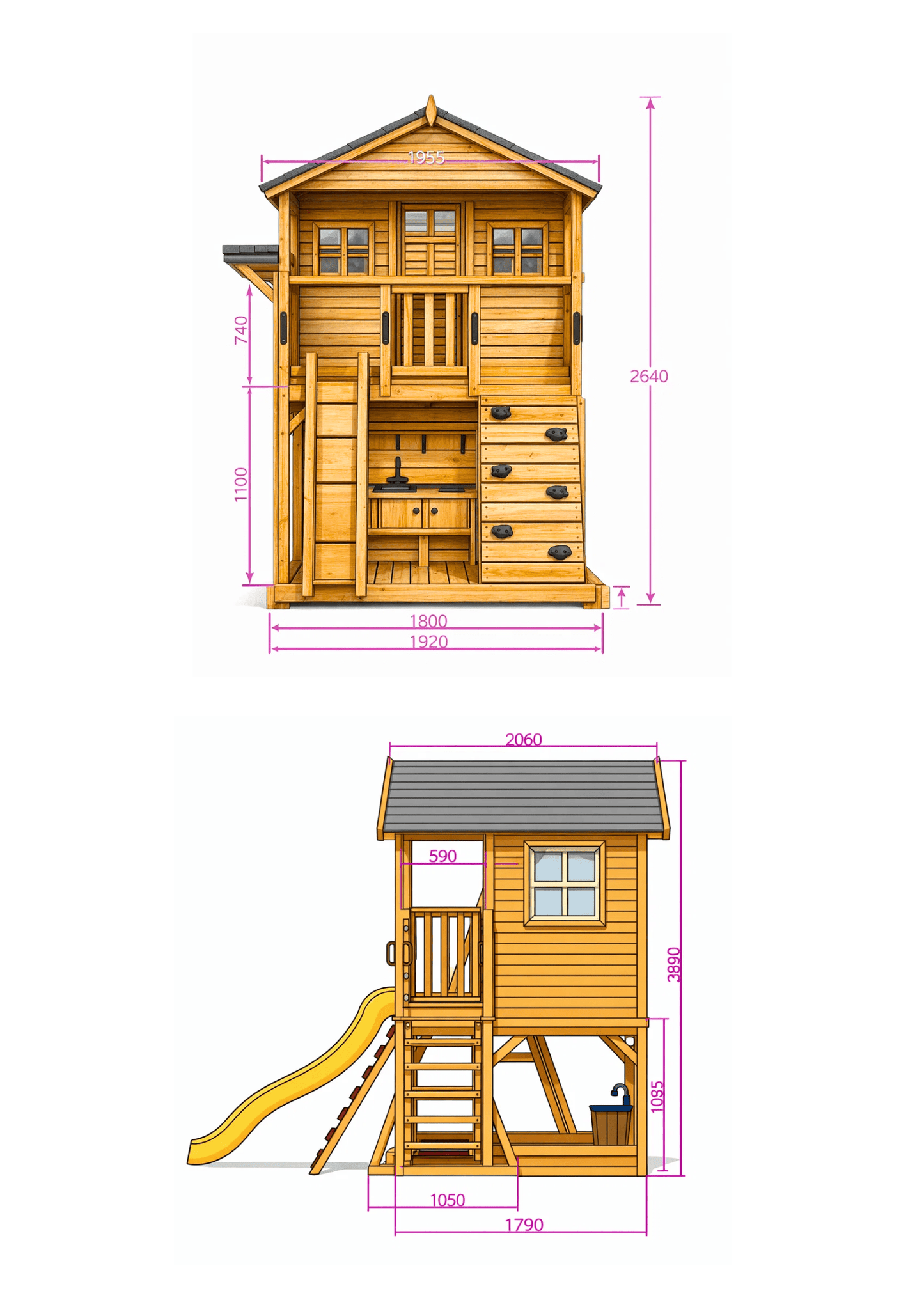 Caboodle Shack with Mud Kitchen & Swing Set