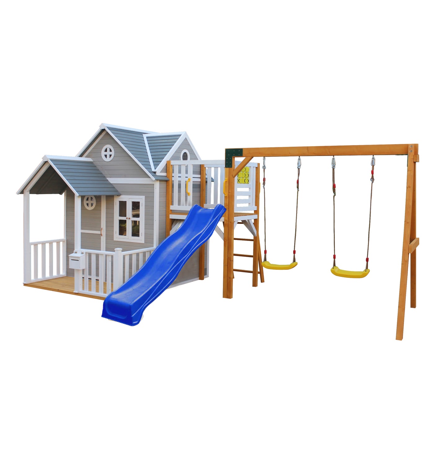 Jolly Shack Cubby House with Mud Kitchen & Swing Set