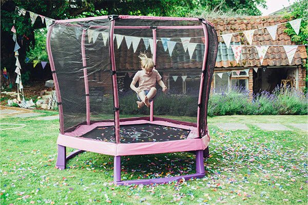 Plum 7ft Junior Jumper Trampoline with Springsafe® Enclosure – Pink – Ages 3–7