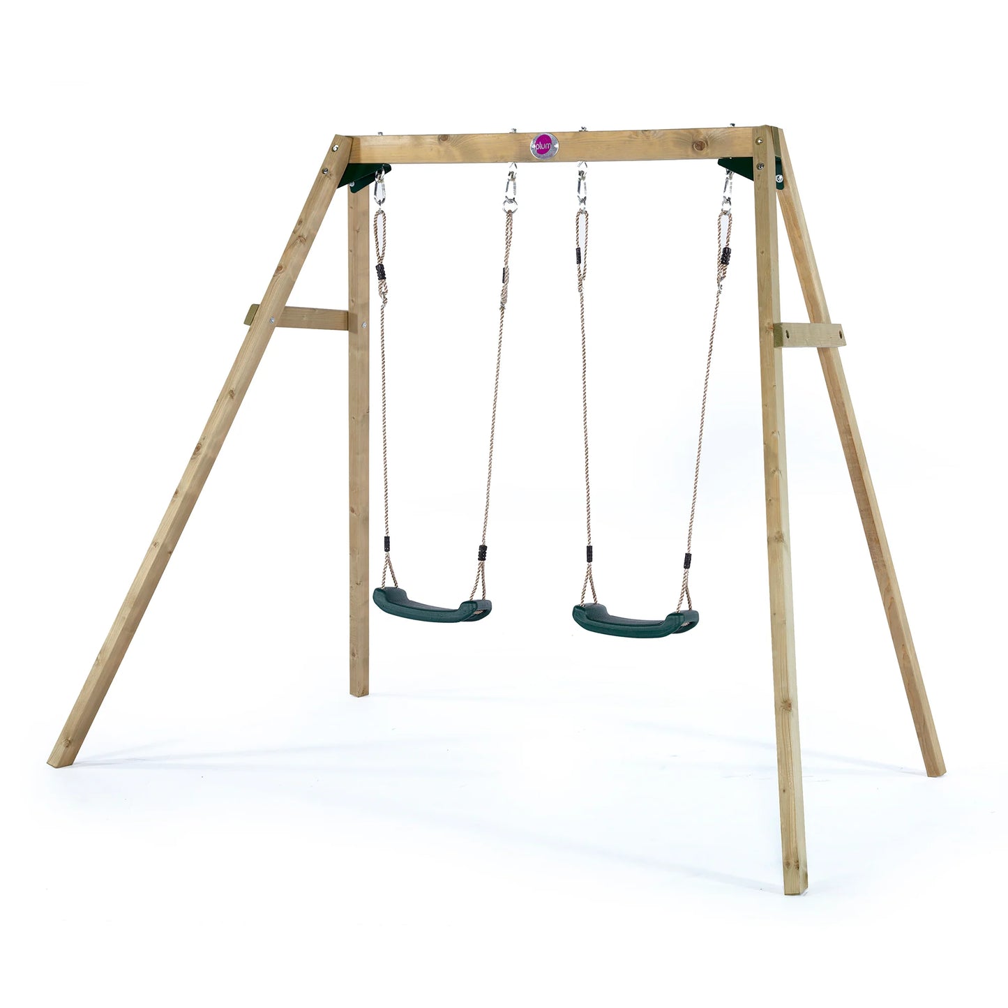 Plum® Wooden Double Swing Set – Modular Outdoor Play (3+ Years)
