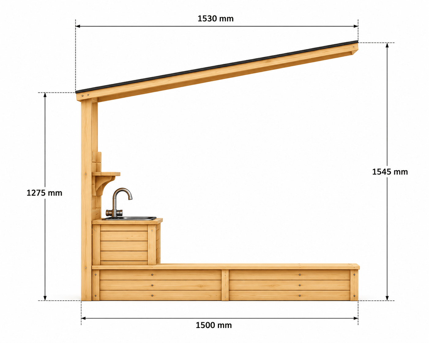 Jolly Shack Cubby House with Mud Kitchen & Swing Set