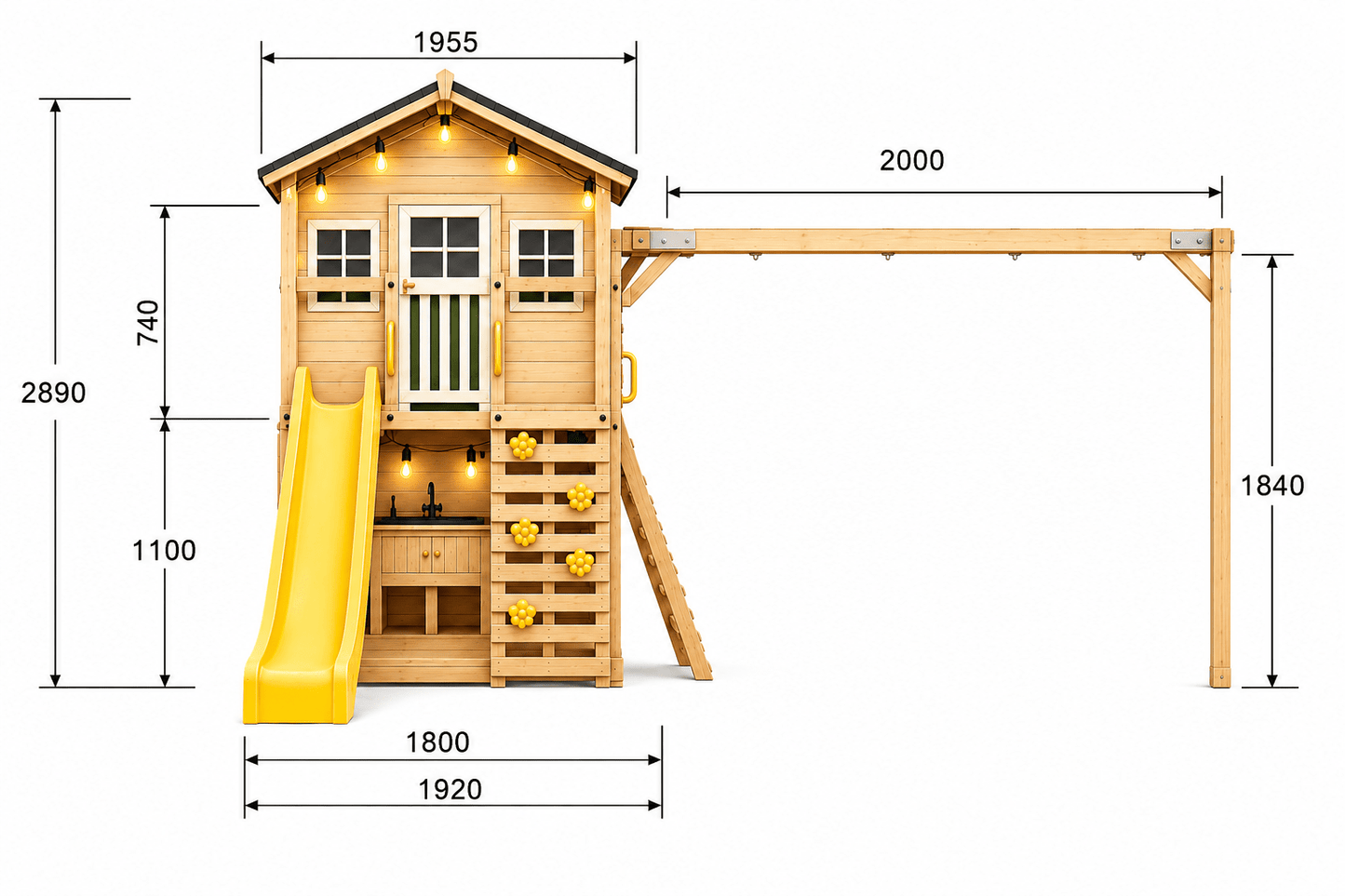 Caboodle Shack with Mud Kitchen & Monkey Bars
