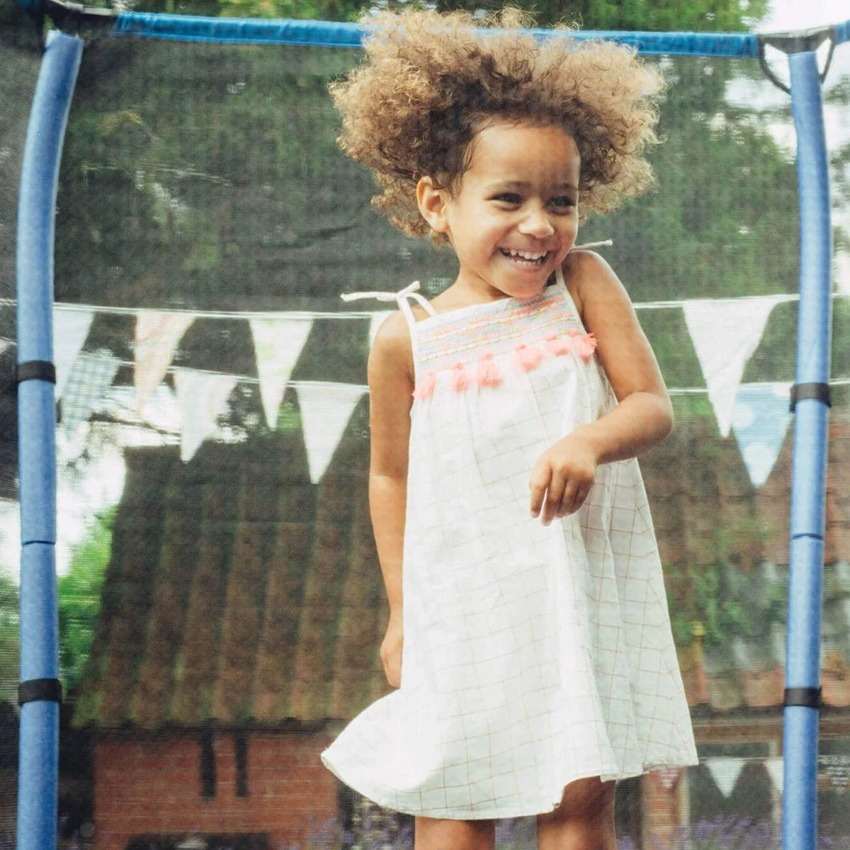 Plum 7ft Junior Jumper Trampoline with Springsafe® Enclosure – Blue – Ages 3–7