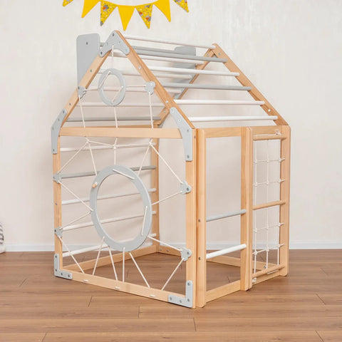 Scandinavian Wooden Climbing Playhouse