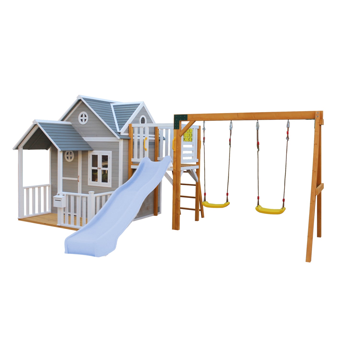 Jolly Shack Cubby House with Mud Kitchen & Swing Set