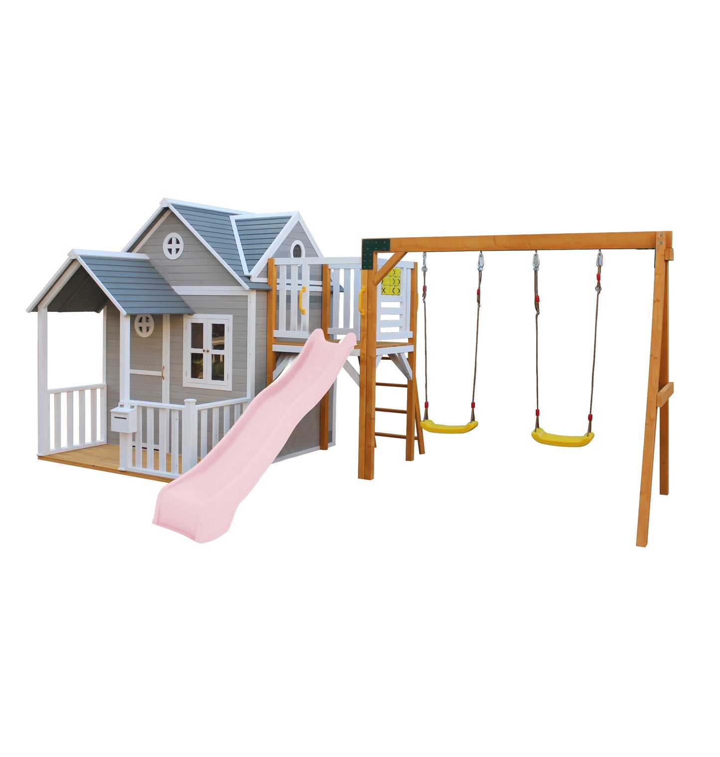 Jolly Shack Cubby House with Mud Kitchen & Swing Set