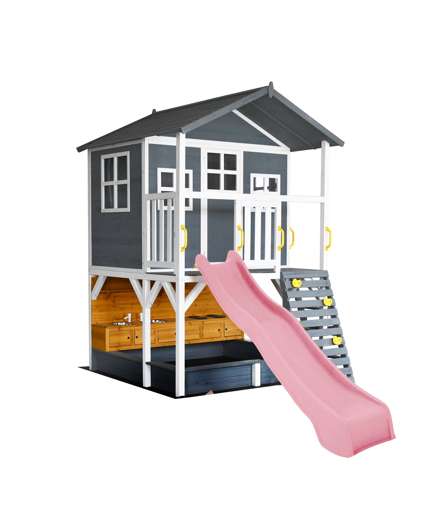 Caboodle Shack with Mud Kitchen, Monkey Bars & Swing Set