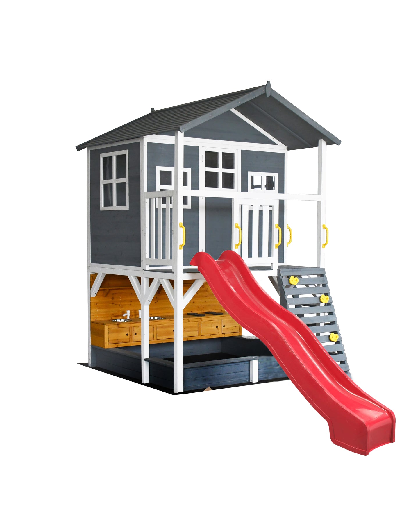 Caboodle Shack with Mud Kitchen, Monkey Bars & Swing Set