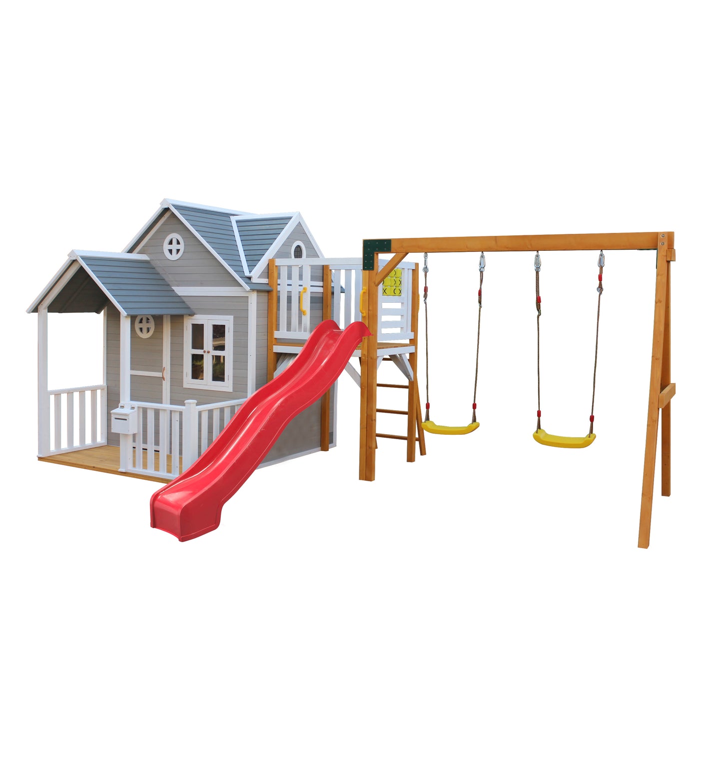 Jolly Shack Cubby House with Mud Kitchen & Swing Set