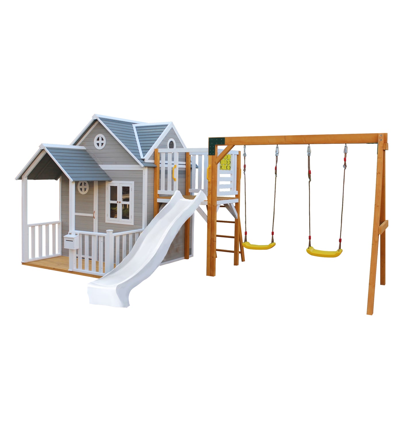 Jolly Shack Cubby House with Mud Kitchen & Swing Set
