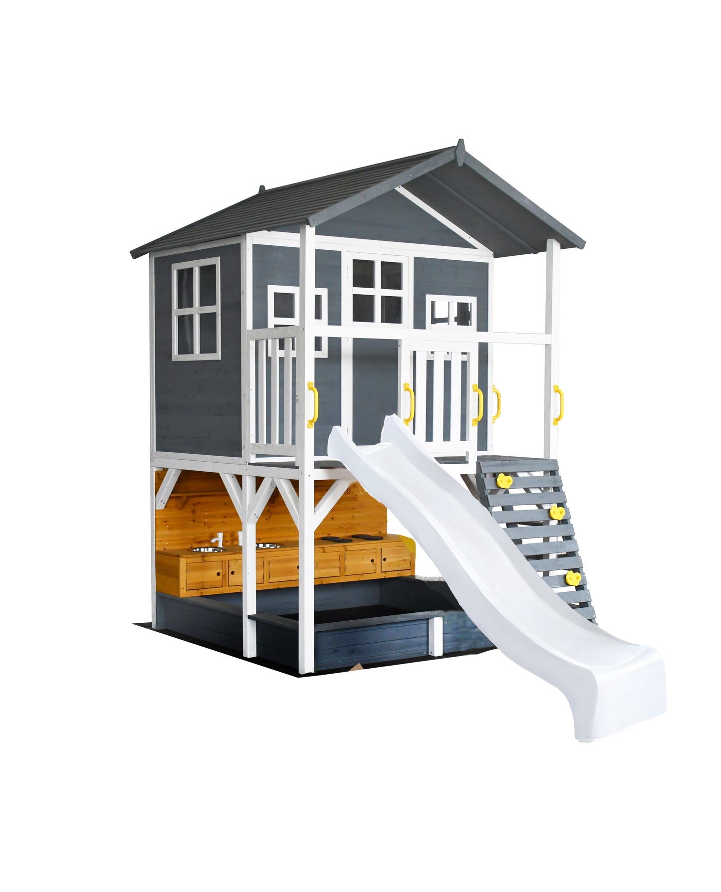 Caboodle Shack with Mud Kitchen, Monkey Bars & Swing Set