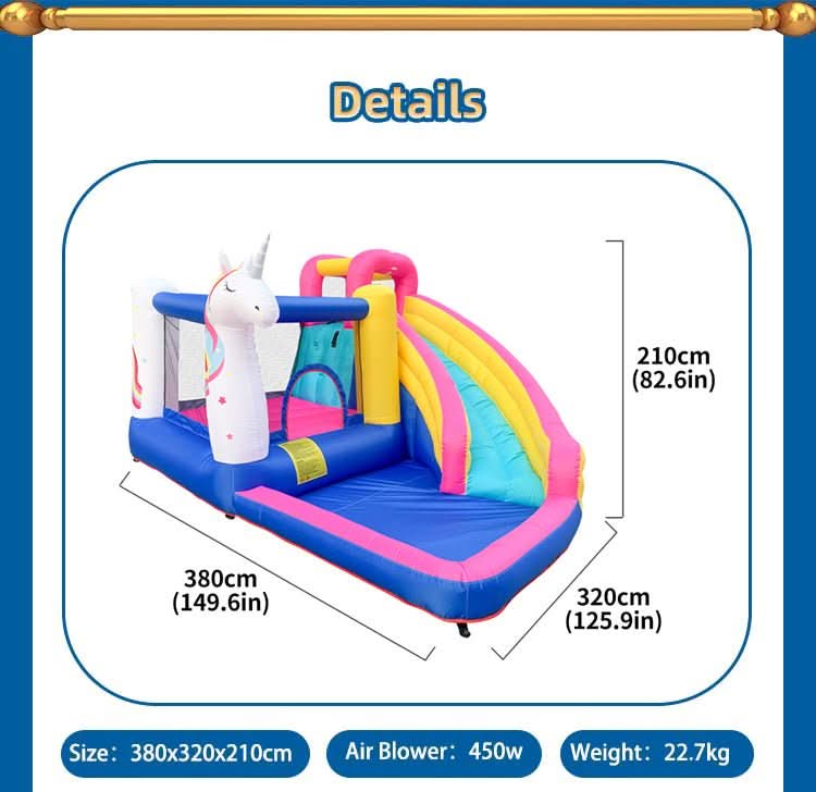 Unicorn Fun Inflatable with Slide and Pool Type2 (63109)
