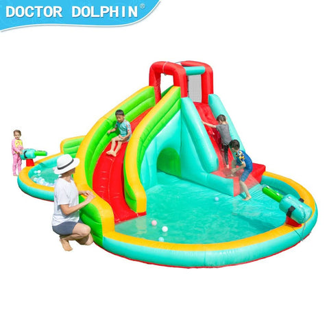 Green Dual Slide with Pool and Spray Gun (73032)