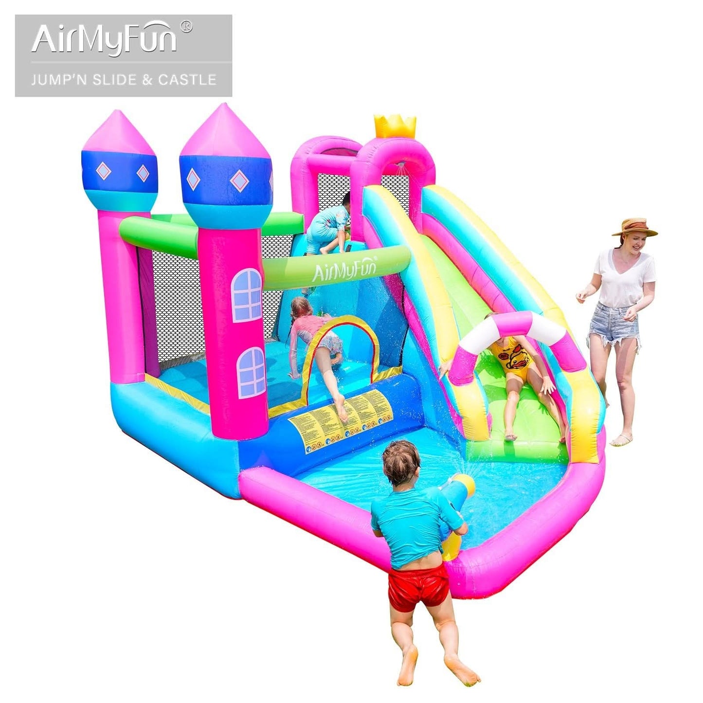 Princess Inflatable Bouncy Castle with Slide and Ball Pit (83002)