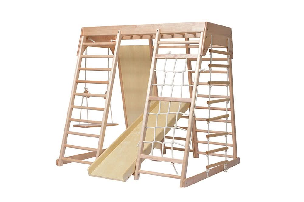 Indoor Climbing Play Gym with Slide & Swing Frame