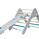 Foldable Pikler Triangle with Climbing Ramp - Grey or Vanished