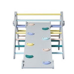 Foldable Pikler Triangle with Climbing Ramp - Grey